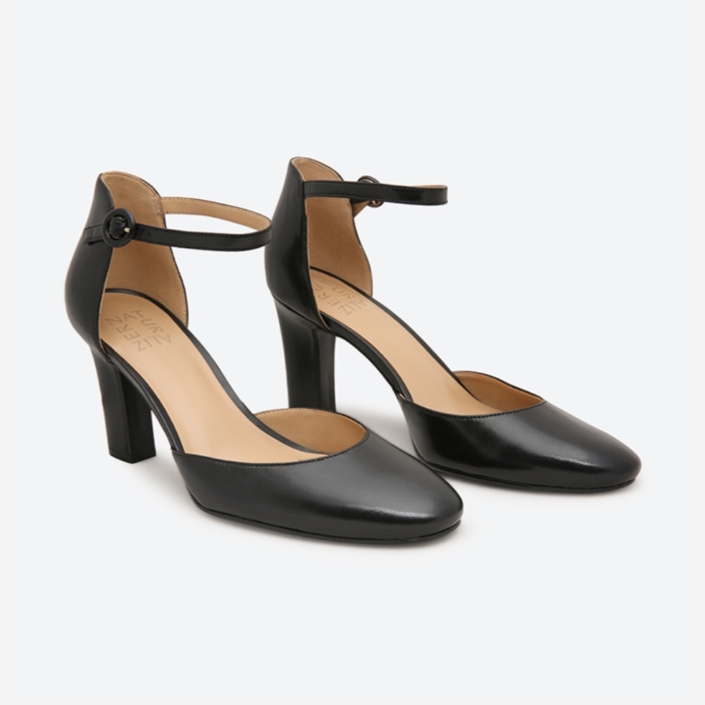 Naturalizer Gianna Black Leather Women's Heels